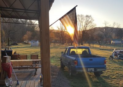 American flag at corn creek campground
