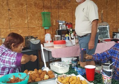 making dinner with friends at corn creek campground