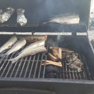 dinner on the grill at corn creek campground