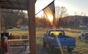 American flag at corn creek campground