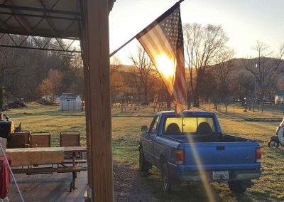 American flag at corn creek campground