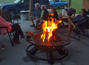 the open fire pit with friends