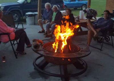 the open fire pit with friends